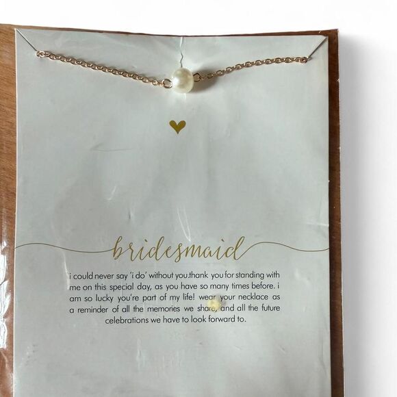 Source Unknown Jewelry - Bridesmaid Pearl Necklace Gold Chain Wedding Proposal Gift